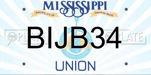 BIJB34 Mississippi License Plate