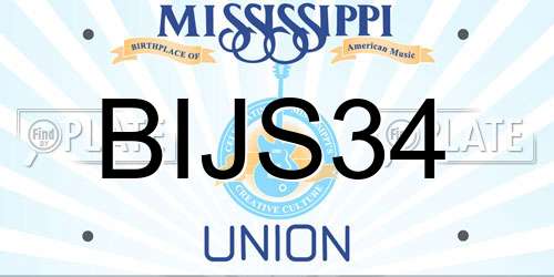 BIJS34 Mississippi License Plate
