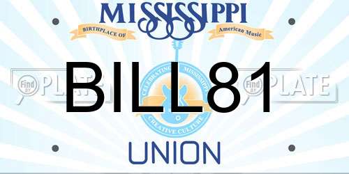 BILL81 Mississippi License Plate