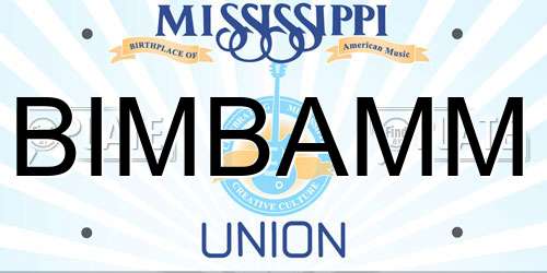 BIMBAMM Mississippi License Plate