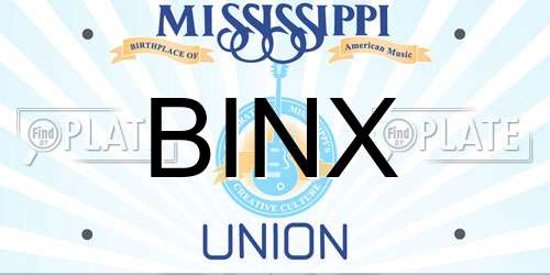 BINX Mississippi License Plate