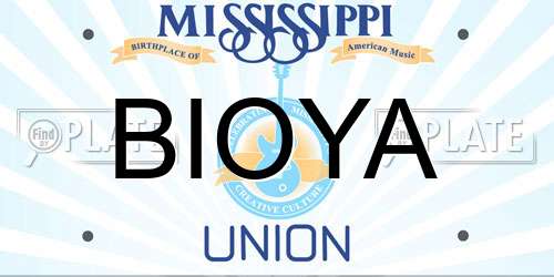 BIOYA Mississippi License Plate