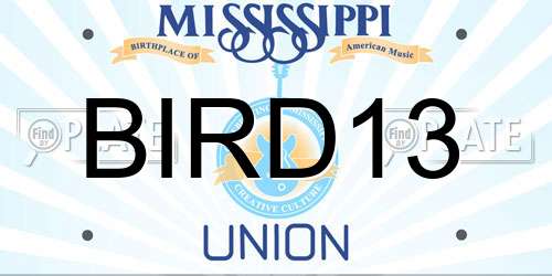 BIRD13 Mississippi License Plate