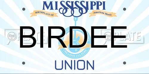 BIRDEE Mississippi License Plate