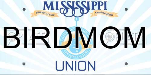 BIRDMOM Mississippi License Plate