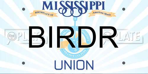 BIRDR Mississippi License Plate