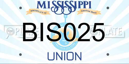 BIS025 Mississippi License Plate