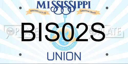 BIS02S Mississippi License Plate