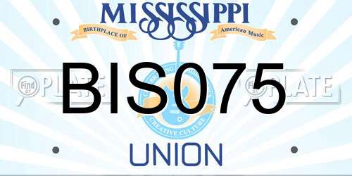 BIS075 Mississippi License Plate