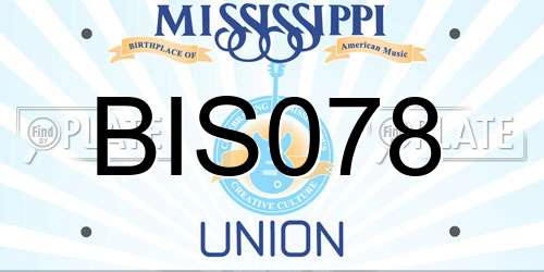 BIS078 Mississippi License Plate