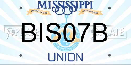 BIS07B Mississippi License Plate