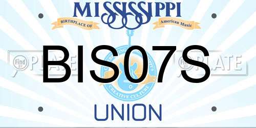 BIS07S Mississippi License Plate