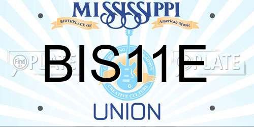 BIS11E Mississippi License Plate