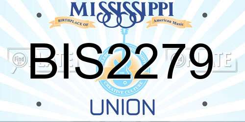 BIS2279 Mississippi License Plate