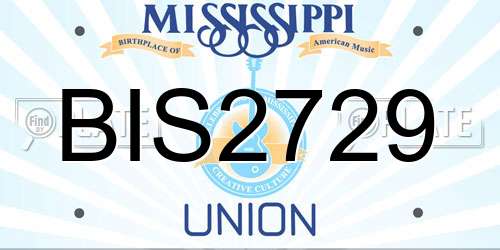 BIS2729 Mississippi License Plate