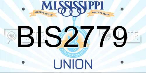 BIS2779 Mississippi License Plate
