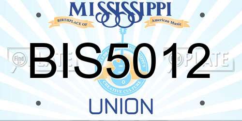 BIS5012 Mississippi License Plate