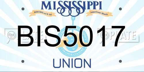 BIS5017 Mississippi License Plate