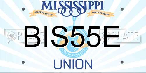 BIS55E Mississippi License Plate
