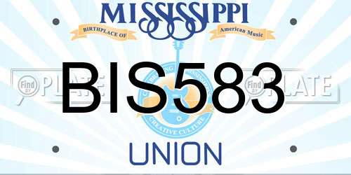 BIS583 Mississippi License Plate