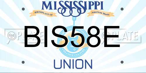 BIS58E Mississippi License Plate