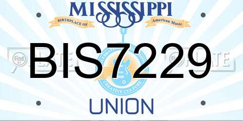 BIS7229 Mississippi License Plate