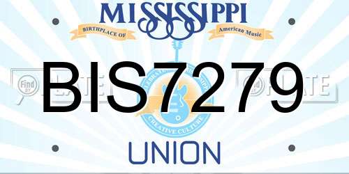 BIS7279 Mississippi License Plate