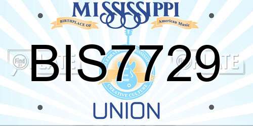 BIS7729 Mississippi License Plate