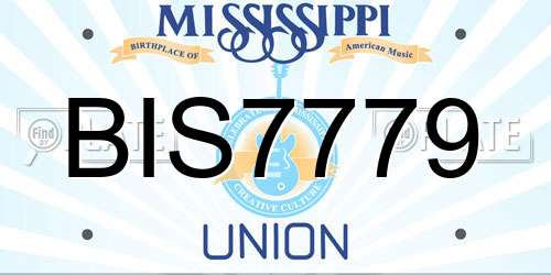 BIS7779 Mississippi License Plate
