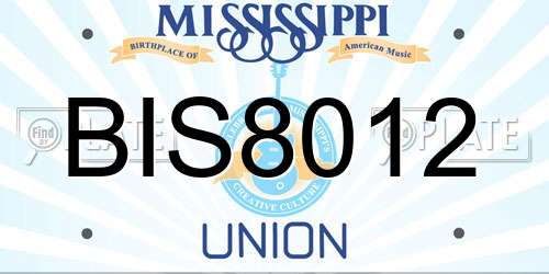 BIS8012 Mississippi License Plate