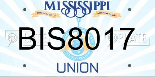 BIS8017 Mississippi License Plate