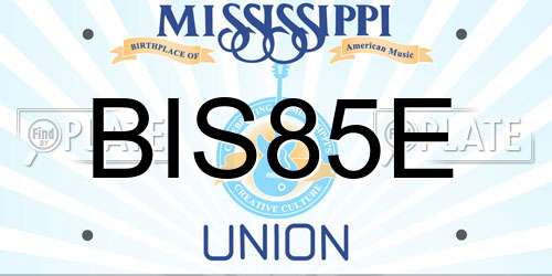 BIS85E Mississippi License Plate
