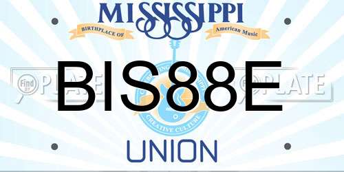 BIS88E Mississippi License Plate