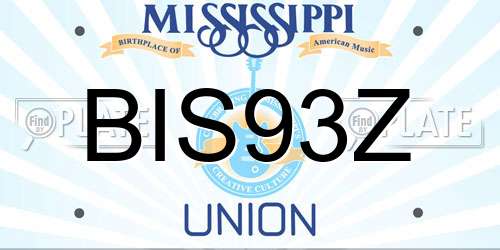 BIS93Z Mississippi License Plate