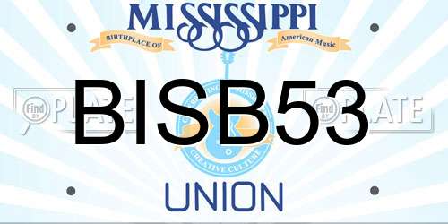 BISB53 Mississippi License Plate