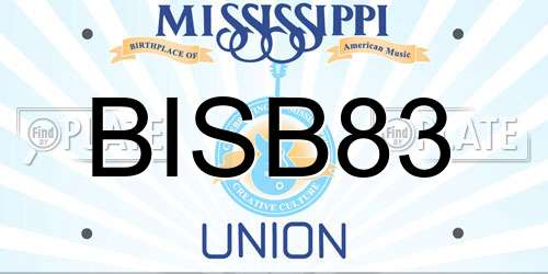 BISB83 Mississippi License Plate