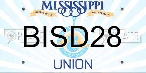 BISD28 Mississippi License Plate