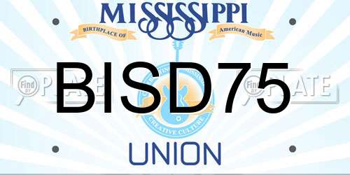 BISD75 Mississippi License Plate