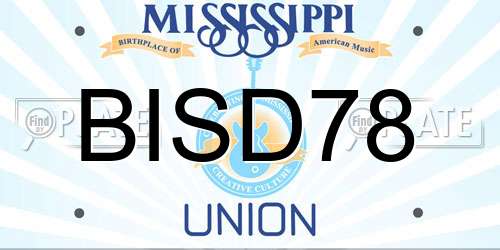 BISD78 Mississippi License Plate