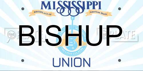 BISHUP Mississippi License Plate