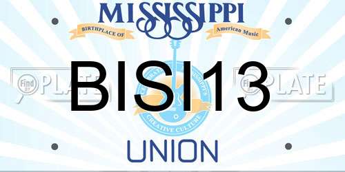 BISI13 Mississippi License Plate