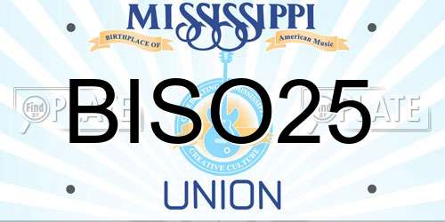 BISO25 Mississippi License Plate