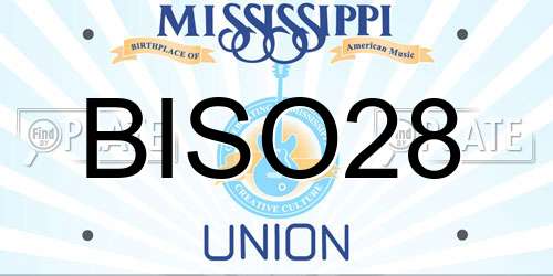 BISO28 Mississippi License Plate
