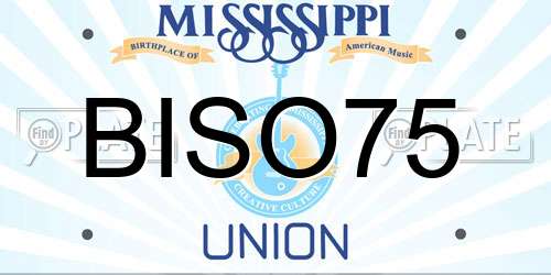 BISO75 Mississippi License Plate
