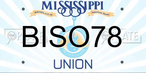 BISO78 Mississippi License Plate
