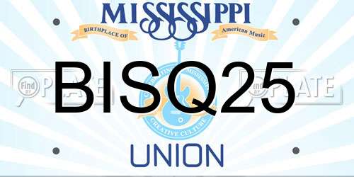 BISQ25 Mississippi License Plate