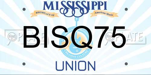 BISQ75 Mississippi License Plate