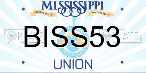 BISS53 Mississippi License Plate