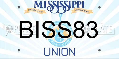 BISS83 Mississippi License Plate