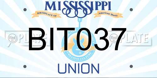 BIT037 Mississippi License Plate